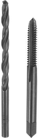 sourcing map Tap and Drill Bit Set, 1pcs M6 x 1.25 Metric Straight Flute Thread Screw Taps & 1pcs 4.7mm Twist Drill Bits, Black Oxide HSS-6542 Tapping Threading Tool Kit