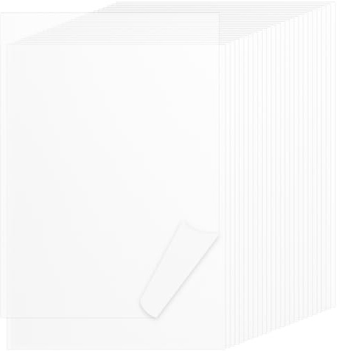 50 Fogli 14,8 x 21 cm Carta Bianca Trasparente,Formato A5 Carta Trasparente Tracing Foglio, Stampabile e alta qualità Cartoncino Bianco, Carta Lucida,per Disegno, Artigianato