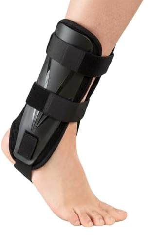 Ausilium Cavigliera Bivalva con Cuscinetti ad Aria, Struttura Rigida Latero-Mediale, Compressione Regolabile, Chiusura in Velcro, Ambidestra, Indicata per Instabilità Cronica e Traumi Distorsivi