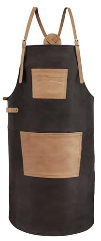 Petromax Büffelleder-Schürze mit gekreuztem Rückenband, Braun