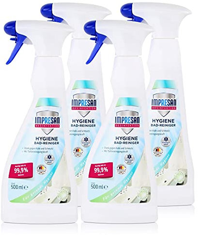 Impresan Hygiene Bad-Reiniger 500ml - Stark gegen Kalk und Schmutz (4er Pack)