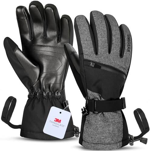 Unigear Skidhandskar för män och kvinnor, vattentäta halkfria skidhandskar, för skidåkning, snowboard, skridskoåkning, vandring