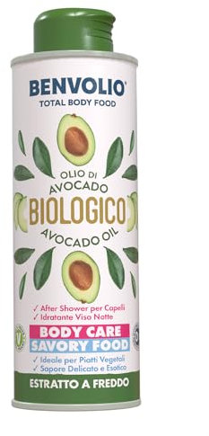Reines Avocadoöl Bio Kaltgepresst - BENVOLIO 1938 BIO | 250ml - Kaltgepresstes BIO Avocado öl avokadooel für das Haar avocadoöl kochen AVOCADO OIL for hair