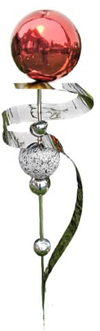 Jürgen Bocker Garten-Ambiente Gartenstecker Saturn rot poliert Kugel Edelstahl 160 cm Beetstecker Gartenstecker Rosenkugel