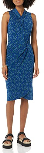 Amazon Essentials Women's Sleeveless Twist Neck Faux Wrap Floral Dress