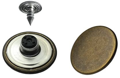 Jeansknöpfe Logo frei & rostfrei 25 Stk. 14mm, 17mm oder 20mm, Jeansknopf reparatur mit festem oder beweglichem Sockel (17 mm Jeansknöpfe mit FS)