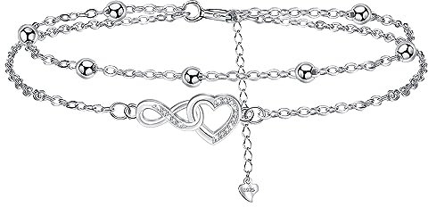 Micory Unendlichkeit Herz Armband für Damen 925 Sterling Silber mit Zirkonia Armbänder Damen Verstellbar Armkette Valentinstag Muttertag Geburtstags Weihnachten Geschenk,Verstellbare 17+4cm