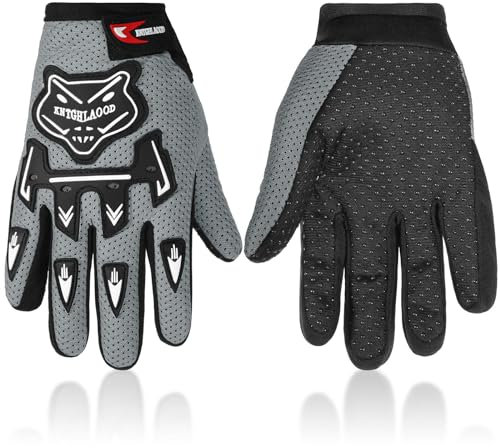 Frienda Kinder Motorrad Handschuhe Power Sport Rennhandschuhe Reiten Motocross Handschuhe Winter Radfahren Handschuhe für Wandern Kinder Außenbereich Sport (Grau)
