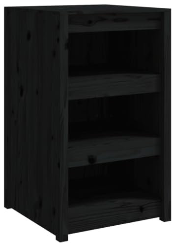 vidaXL Outdoor Kitchen Cabinet, Storage Cupboard for Garden Terrace, Sideboard with Shelf, Cooking Cabinet Kitchen Unit, Black Solid Wood Pine