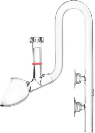 FJARDE Aquarium Glass Lily Pipe,Unique Outflow Surface Skimmer.Ideal for Rimless Aquarium,1/2''(12/16mm) Tubing,C-Type Outflow 13mm/Standard.Item No.1321C.