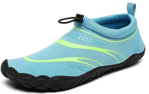 Mishansha Badeschuhe Herren Damen Wasserschuhe Atmungsaktive Schnell Trocknend Schwimmschuhe rutschfeste Leicht Barfußschuhe fur Männer Frauen, Himmel Blau, 38 EU