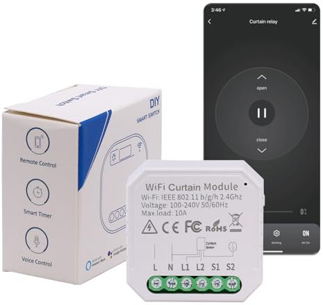 Modulo Wi-Fi Smart per tapparelle con telecomando per tapparelle, calendario e conto alla rovescia, Smart Life/Tuya Smart, funziona con Alexa/Google Home
