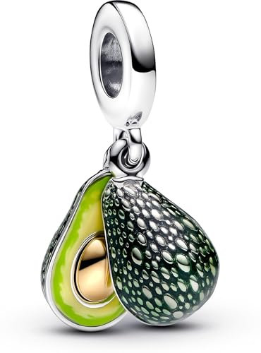 Pandora Breloque double dangle avocat 763405C01, taille unique, Or jaune, Pas de gemme