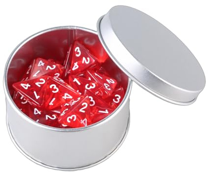 LUCKGONI Lot de 25 dés polyédriques en acrylique transparent à 4 faces pour jeu de rôle