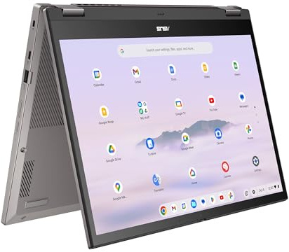 ASUS Chromebook Plus CM3401FFA#B0D9BKLCFN, Notebook da 14 WUXGA Glossy, 60Hz, Processore AMD Ryzen 3 7320C, RAM 8GB, 256GB SSD, Grafica AMD Radeon, ChromeOS, Grigio zinco