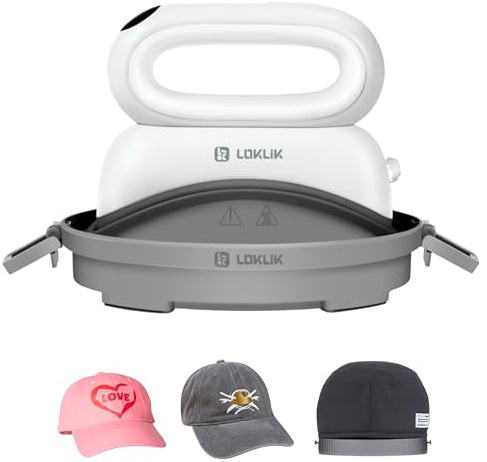 LOKLIK Impress Hat Heat Press - Mini Heat Press for Fabric Hat Printing, HTV Heatpress Machine - Crafting Tool for Headwear with Adjustable Temperature Controls