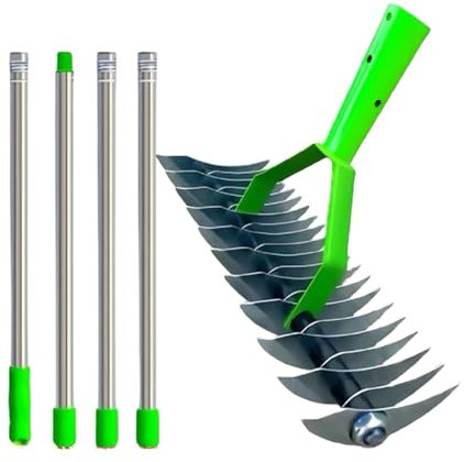 Rastrillo escarificador, rastrillo limpiador de escarificador, rastrillo de tierra de jardín | Herramienta de extracción de escarificación, rastrillo manual de escarificación, rastrillo de césped y