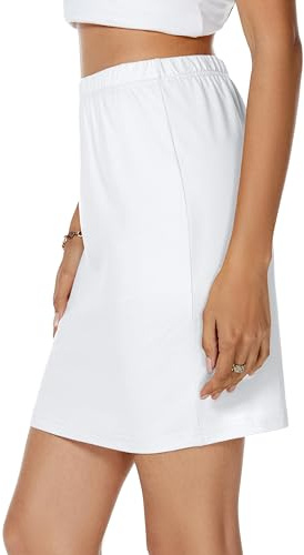 SHCNSJC Jupon sous Robe Femme Jupe Cotton d'été Lingerie sous-vêtement Demi-Jupon Court Fond de Robe Elastique Petticoat
