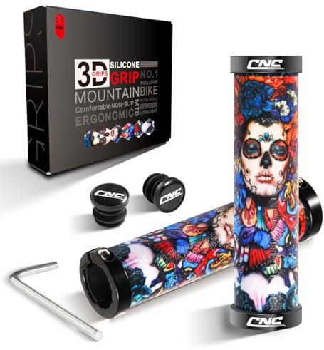 CNCLOL Mountain Bike Grips,MTB Handlebar Grips In Silicone,Bike Handle grips For BMX/Bicycle/Child/Childrens/Kids Cycle Bike grips.