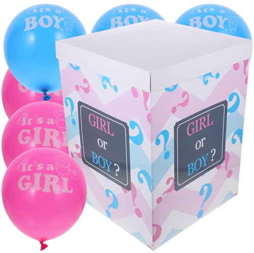 ABOOFAN Caja De RevelacióN De GéNero Con Globos De Colores Para Fiesta De Bienvenida De Bebé 16X12X12 Pulgadas FáCil De Usar DecoracióN Para Anuncio De NiñO O Niña
