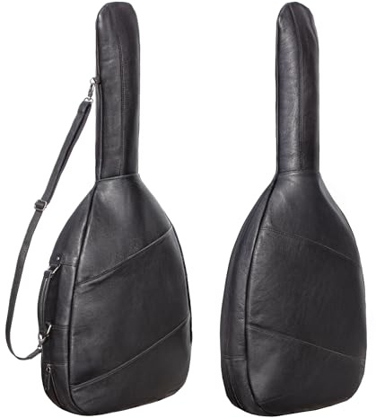 STILORD 'Elvis' Funda Premium de Cuero para Guitarra Clásica y Acústica 4/4 de 39, 40 y 41 Pulgadas Estuche Acolchado Resistente al Agua para Guitarras de Concierto, Color:Negro