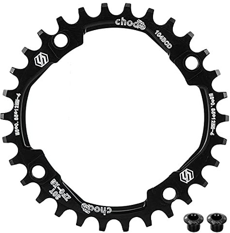 EASTERN POWER Corona 30T 104, 30T Corona per Bicicletta, Singola Corona 30 Denti BCD 104 mm MTB in Alluminio, Nero(incluye 4 Viti per Corona)
