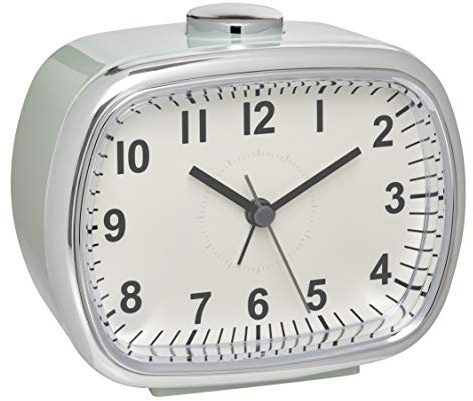 TFA Dostmann Despertador electrónico, diseño Retro, Gran Pantalla analógica, Color Menta, 110 x 60 x 92 mm