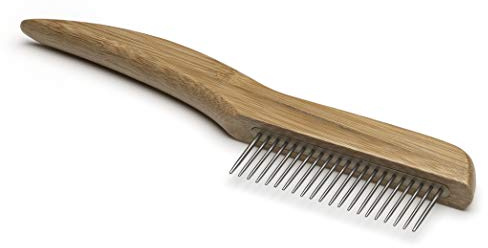 Mikki Pettine Anti-Grovigli Largo In Bambù, Per Pelo Lungo E Spesso, Per Cani E Gatti, Realizzato Con Bambù Sostenibile, Per Rimuovere Grovigli E Nodi Dal Pelo - 40 g