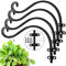 Evadow 4 Pack 12Inch Hanging Basket Brackets for Outdoor, Heavy Duty Metal Wall Planter Hanger Garden Hanging Flower Basket Bracket for Flowerpots, Bird Feeder, Wind Chime, Lanterns