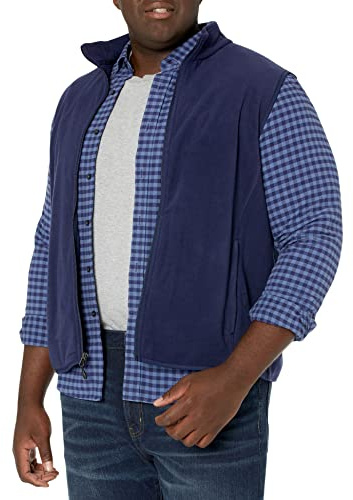 Amazon Essentials herrfleeceväst med full dragkedja (finns i stora och långa), marinblå, XX-Large
