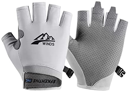 Hotfiary UV Protection Fishing Gloves UPF 50+ Fingerless Sun Protection Gloves Men Womens Sports Gloves for Kayaking Rowing Sailing Canoeing
