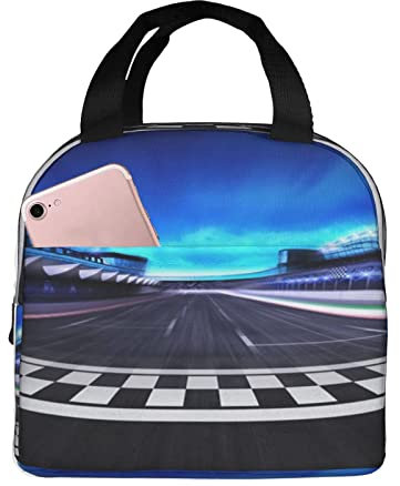 XVBCDFG Bolsa de almuerzo para pista de carreras para oficina al aire libre, papel de aluminio portátil, aislamiento grueso y bolsa Bento para mantener fresc