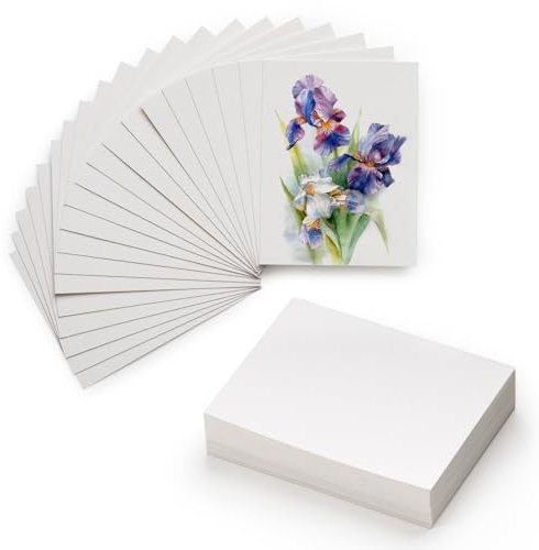 MEEDEN Blanko-Aquarellpapierkarten, 10,2 x 7,6 cm, 50 Stück, kaltgepresst, Mini-Aquarellpapier, 100 % Baumwolle, Aquarell-Postkarten für Erwachsene und Studenten (300 g/m²), 5 x 10 Blatt