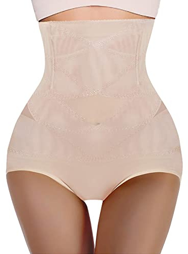 plus Size Neoprene Vest Women Body Shaper Hip Abdomen Panties High Waist Underwear Compression Body Women (Beige, L)