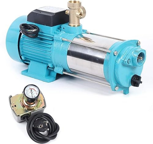 Hauswasserwerk, 1300W Gartenpumpe mit Druckschalter, 4000L/h Kreiselpumpe, 9.8Bar Jetpumpe, Ansaughöhe 8m für Pipelineanhebung und Wasserversorgung