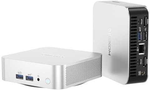 GEEKOM A8 [Die besten Office Mini-PCs] Mini PC mit AMD Ryzen 7 8745HS(3-Jahren-Garantie), 32GB DDR5 & 1TB SSD Windows 11 Pro Mini Computer, AMD Radeon 780M | 6X USB | 8K | für Homeoffice
