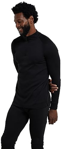 Mountain Warehouse Talus Mens Thermal Zip Neck Top | Lightweight & Comfortable IsoTherm Soft Base Layer, Comfy, Warm & Moisture Wicking & Quick Dry Skins for Active Wear & Winter