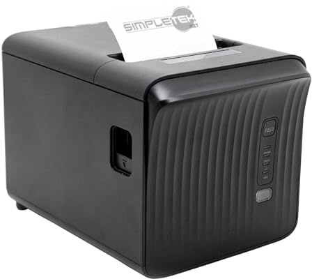 SIMPLETEK - Impresora térmica POS 80 mm | USB WiFi BT | para recibos y comandos - Auto-Cut | Controlador y manual incluidos