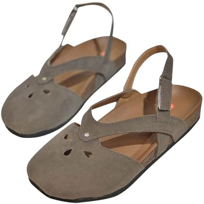 Ofertas Flash Del Dia Zapatos Verano Mujer,Sandalias Mujer Comodas Hueco Sandalias Ajustable con Hebilla Casual Sandalia de Planas con Punta Cerrada Moda Minimalismo Zapatillas Comodas de La Playa