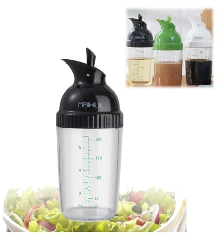 Botella mezcladora pequeña, botella de aderezo de ensalada para evitar fugas, dispensador casero de aderezo, evita fugas, tarro de aderezo de ensalada con tapa, para aceite, vinagre, jugo de limón