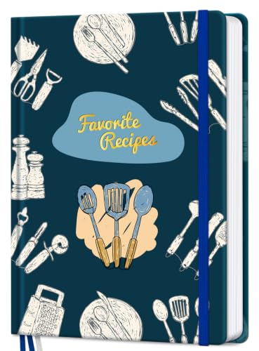 Blank Recipe Book to Write in Your Own Recipes, A5 Hardcover Recipe Journal