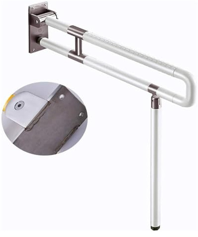 Agarraderas Barra de apoyo for baño, seguridad for discapacitados, soporte de inodoro plegable de acero inoxidable, mango antideslizante, bañera, color verde claro(Natural,75Cm)