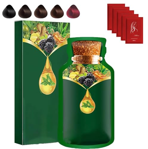 Gentle Plant-Based Quick-Use Hair Dye, Pure Plant Extract for Grey Hair Color Bubble Dye with Hair Mask, Softens and Adds Shine for Adults with Graying or Dull Hair (coffee brown)