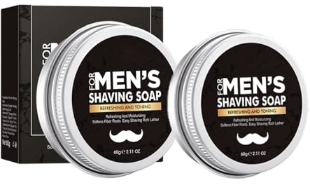 2PCS Shaving Soap for Men, Shaving Cream for Traditional Wet Shave