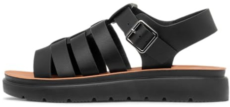Heavenly Feet Tania Womens Black Fisherman Sandal