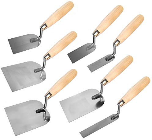 Set di 7 spatole in acciaio inox per stucco, cazzuole per intonaco