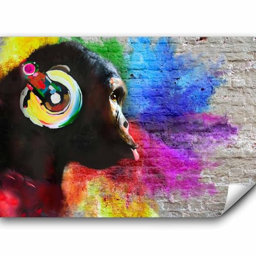 murando - Vlies Fototapete Graffiti Affe 350x256cm Foto Tapete Schlafzimmer Wohnzimmer Vliestapete XXL Motivtapeten Bildtapete 3d Effekt Wand Dekoration - Tiere Schimpanse Musik g-A-0236-a-a