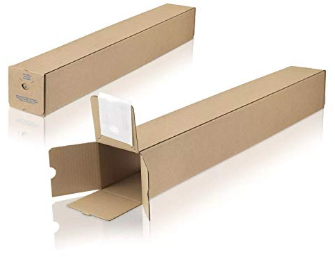 WPTrading - 100 Stück Versandhülsen 860 x 105 x 105 mm selbstklebend braun (QP6) - Versandkarton lang und eckig - Karton Versandhülse Verpackung für Sonnenschirm, Teppich, Golfschläger, Ski & Rohre