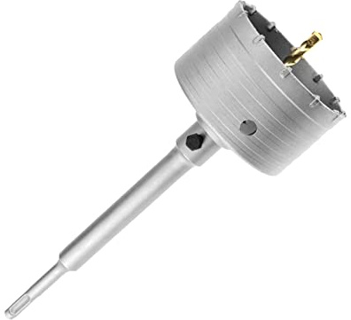 Concrete Hole Saw Wall Drill Bit - SDS Plus - Ø100mm Core bit for Hammer Drill Hole Cutter for Concrete, Masonry, Cement, Silicate Brick (100mm+220mm SDS Plus Adapter)
