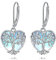 Moonstone Drop Earrings 925 Sterling Silver Tree of Life Dangle Earrings for Women Heart Leverback Jewellery Gifts (H-Moonstone Tree of Life)